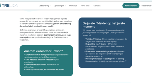 nieuwe website Trelion dienst